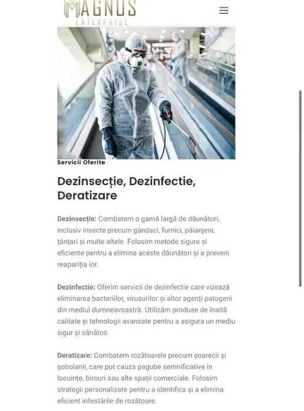 Magnus Enterprise - Servicii profesionale dezinsectie, dezinfectare si deratizare